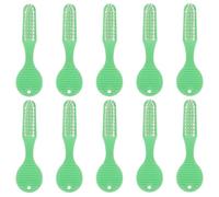 HEATSHAKING 10pcs Manual Toothbrushes with Large Head and Comfortable Grip, Plastic Short Handle Toothbrushes Designed for Effective Cleaning of Blind Spots, for Prisons and Rehabilitation