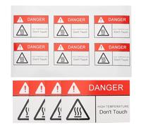 HEATSHAKING 10pcs Self Adhesive High Temperature Warning Labels Lightweight Synthetic Adhesive Stickers for Mechanical Surface Safety Warning Signs