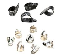 HEATSHAKING 12pcs Metal Guitar Picks Finger Pick Ring Lightweight Adjustable Plectrum for Guitarists Protect Fingers from Pain Suitable for Personal and Professional Use