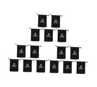 HEATSHAKING 15pcs Halloween Pirate Drawstring Bags Polyester Skull Money Pouch for Candy Storage Pirate Cosplay Supplies and Party Wedding Favor gift for for for for for for Bags