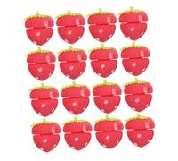 HEATSHAKING 18pcs Heatless Strawberry Sponge Hair Rollers for Women Soft Curlers Protect Hair From Damage Overnight DIY Curling Balls for Gentle Comfortable Hairstyling