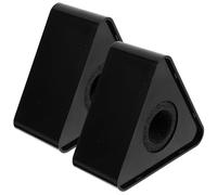 HEATSHAKING 2 Pcs Microphone Flag Stations ABS Plastic Compact Triangular and Square Shape for Interview and Media Events, Black, Easy to Carry