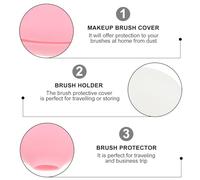 HEATSHAKING 2 Pcs Reusable Silicone Makeup Brush Covers Protector Caps Dustproof Soft Brush Guards for Travel and Storage Pink and White