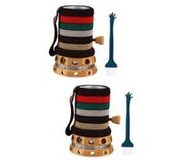 HEATSHAKING 2 Sets Handheld Moxibustion Pot Temperature Manual Moxa Massage Tool with Vent Design for Safe Use Home Beauty Salons and Chinese Medicine Centers Includes Cloth Cover
