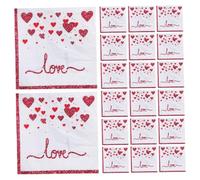 HEATSHAKING 20pcs Heart Paper Napkins for Valentine's Day Romantic Love Print Dinner Napkins Soft Durable Disposable Guest Towels for Weddings Anniversaries