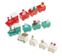 HEATSHAKING 24pcs Christmas Train Set with Mini Snowman Figurines DIY Snow Globe Kit for Holiday Table Ornaments and Christmas Party Decorations for Tree and Kindergarten Decor