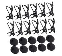 HEATSHAKING 24pcs Microphone Accessories Kit with Sponge Covers and Clip Holders Microphone Supplies for Voice Chat Video Conferencing Recording and Presentations Indoor and Outdoor Use
