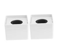 HEATSHAKING 2Pcs ABS Microphone Flag Station Logo Portable Interview Mic Logo Flags Square Shaped Design for Broadcasting and Interviews Easy to Carry (White)