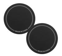 HEATSHAKING 2pcs Black Drum Head Protection Pads Drum Skin Reinforcement Mute Pads Single Pedal Sound Insulation Training Set for Practice Sessions