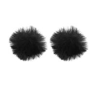 HEATSHAKING 2pcs Black Lapel Microphone Covers Plush Windshield Muff Soft Supple Microphone Parts for Noise Reduction Moisture Protection Suitable for Recording Broadcasting Outdoor Use