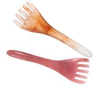 HEATSHAKING 2Pcs Five Claw Scalp Massage Combs Resin and Beeswax Handheld Tools for Hair Growth and Head Spa