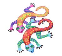 HEATSHAKING 2pcs Iron Gecko Pendants Wall Hanging Decors Decorative Simulation Style for Office and Wall Decoration Accent