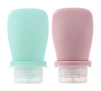 HEATSHAKING 2pcs Leakproof Silicone Travel Bottles 60Ml with Soft Green and Light Pink, Portable Refillable Toiletry Containers for Women’S Travel Essentials and Household Use