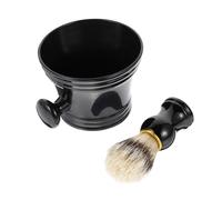 HEATSHAKING 2pcs Men Grooming Tool Shaving Brush and Soap Bowl Set for Travel Home Use Soft Bristle Beard Brush with Handle for Comfortable Lathering and Exfoliating Portable Beard Care Kit