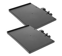 HEATSHAKING 2pcs Microphone Stand Tray with Clamp Holder Sound Storage Rack for Live Broadcast Smooth Abs Surface Higher Edges Prevent Items Falling Suitable for Sound Cards Phones Cameras