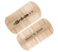 HEATSHAKING 2pcs Natural Bamboo Comb Double Side Fine Tooth Scalp Sweep Comb for Dandruff Removal Treatment