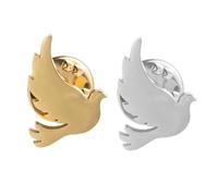 HEATSHAKING 2pcs Pin Brooch Set, Metal Dove Brooch, Charity Event Jewelry, Everyday Wear Accessory, Symbol of Peace for Adults