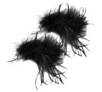 HEATSHAKING 2pcs Prom Hair Clips Black Ostrich Plume Decorative Bobby Pins Unique Retro Style Hair Styling Accessories for Women Evening Party Halloween