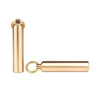 HEATSHAKING 2pcs Waterproof Mini Brass Pill Holder Container Portable Metal Storage Boxes with Lids for Backpacking and Daily Use Yellow