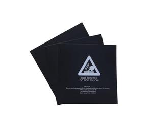 HEATSHAKING 3 Pcs 3d Printer Plate for Heatbed with Square Shape, Easy to Clean and Remove Printed Parts, Suitable for 3d Printing Build Surface, Black, 9.8x9.8 Inches