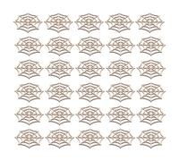 HEATSHAKING 30pcs Halloween Wooden Spider Web Cutouts, Lightweight Smooth Surface Wood Slices with Easy Hanging Rope for Classroom Projects and Photo Shoot Crafts