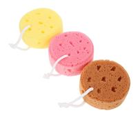 HEATSHAKING 3pcs Bathing Skin Scrubber Sponge for Adults, Exfoliating Body Wash Sponge with Lanyards, Generates More Bubbles, for Shower and Bathing Supplies