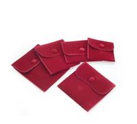 HEATSHAKING 3pcs Chic Jewelry Bag Set for Women, Red Cloth Necklace and Ring Pouches with Easy Open and Close Feature, for Shopping and Everyday Use to Keep Accessories Safe