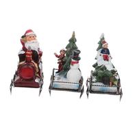 HEATSHAKING 3pcs Christmas Train Set Resin Ornaments for Desktop Decoration Unique Xmas Table Decor for Home Office and Festive Celebrations Intricate Design Durable and Easy to Maintain