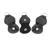 HEATSHAKING 3pcs Guitar Pick Holder Case Durable Fake Leather Plectrums Storage Bag Portable Keyring Design for Guitar Players Efficient Pick Organization for Daily Use