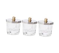 HEATSHAKING 3Pcs Octagonal Glass Nail Art Cups with Lids Clear Acrylic Liquid Powder Dappen Dishes for Mixing Acrylic Nail Liquid and Powder Refillable Wide-mouth Containers for Convenient Use