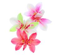 HEATSHAKING 3pcs Simulation Cymbidium Orchid Hairpin Lightweight Women Flower Clips for Tropical Beach Photos Hair Accessories for Spring Outings and Casual Use