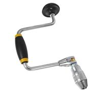 HEATSHAKING 4 Jaw Bit Brace Hand Drill Steel Manual Rotary Hole Punch Tool for Carpenters and Hobby Crafting Tasks