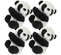 HEATSHAKING 4 Pcs Plush Panda Memo Clips Cute Animal Clip Set for Photo and Note Holding Soft Decorative for Home Office Stationery Accessory
