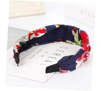 HEATSHAKING 4pcs Bohemian Knotted Cloth Headbands for Women Creative Wide Hair Bands in Navy Blue Bright Red Lake Blue Light Pink Comfortable Fashion Hair Accessories for Party Daily Wear
