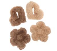 HEATSHAKING 4pcs Fluffy Plush Hair Clips Flower Hair Piece 2.75x2.16x1.57in Sturdy Backup Clip Women Stylish Decorative Ornaments for Work Party