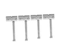 HEATSHAKING 4pcs Four-string Bass Bridge Replacement Long Short Saddles Musical Instrument Part for Electric Guitar Bridge Repair Silver Tone