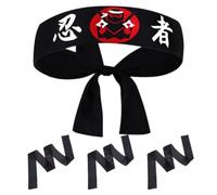HEATSHAKING 4pcs Japanese Headband for Karate Training and Chef Uniforms, Comfortable Polyester Material, Machine Washable, Traditional Style Head Strap Suitable for Men and Women