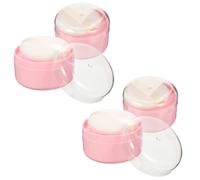 HEATSHAKING 4pcs Powder Puff Container with Synthetic Sponge and Plastic Case, Easy to Apply and Operate with One Hand, Portable for Travel and Humid Hot Summer Use