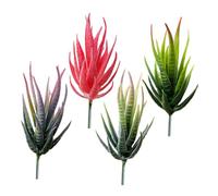 HEATSHAKING 4pcs Simulated Aloe Adornment Artificial Plants for Indoor Home Decoration Wedding Party DIY Floral Arrangement Lifelike Succulent Props