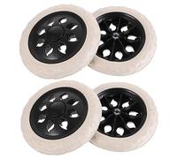 HEATSHAKING 4pcs Trolley Caster Wheels Heavy Duty Eva and Pp Material with Stable Structure Design Easy Removal and Installation Black for Shopping Cart Replacement
