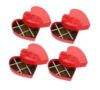HEATSHAKING 4pcs Valentines Day Chocolate Boxes 10 Grids Sweet Holder Empty Diy Truffle Boxes Heart-Shaped Case for Wedding Anniversary Mother's Day Birthday Party Favors