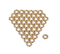 HEATSHAKING 50 Pcs Zinc Alloy Fine Tooth Thin Nut M8 8mm Inner Diameter Gold Guitar Socket Jack Nuts Set for Electric Guitar and Bass Instruments