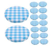 HEATSHAKING 50PCS Regular Mouth Mason Jar Lids Airtight Canning Lids for Jelly and Pasta Sauce Checked Plaid Design Compatible Glass Canning Jars