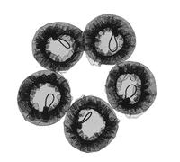 HEATSHAKING 5pcs Drawstring Elastic Mesh Hair Nets for Ballet Dance Buns Medium with Flower Edge Comfortable Hair Covers for Women Stewardess Nurse Skater