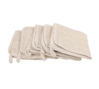 HEATSHAKING 5pcs Linen Bath Flower Shower Body Towel with Rich Foam and Exfoliating Function, Comfortable Square Washcloths for Healthy Skin Care and Face Washing