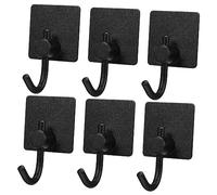 HEATSHAKING 6pcs Heavy Duty Self Adhesive Stainless Steel Curved Hooks for Bathroom Kitchen Home Space Saving Key Hangers Towel and Coat Holders Easy Peel and Stick Installation