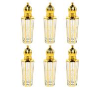 HEATSHAKING 6pcs Refillable Roller Bottle Empty Glass Roller Bottles Refillable Perfume Small Travel Oil Empty Essential Oil Aromatherapy Travel Golden