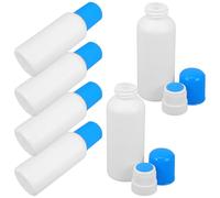 HEATSHAKING 6Pcs Sponge Head Applicator Bottles 100Ml Plastic Refillable Small Bottles with Blue Caps for Hair Oil and Liniments External Use