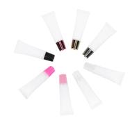 HEATSHAKING 8Pcs 15Ml Refillable Lip Gloss Tubes Set, Candy Color Lip Balm Squeeze Bottles for DIY Lipstick, Portable Cosmetic Containers for Travel and Makeup Storage