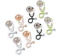 HEATSHAKING 8pcs Alloy Nurse Brooch Set with Stethoscope Shaped Cartoon Brooch Pins for Doctors and Female Staff Easy to Match and Don’t Tear Clothes for Graduation W nd Formal or Casual